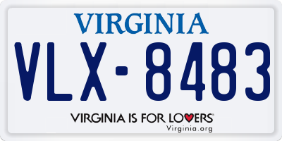 VA license plate VLX8483