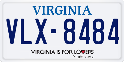 VA license plate VLX8484