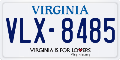 VA license plate VLX8485