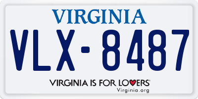 VA license plate VLX8487