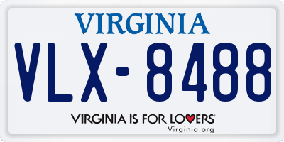 VA license plate VLX8488