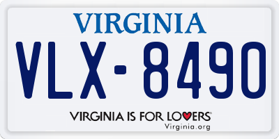 VA license plate VLX8490