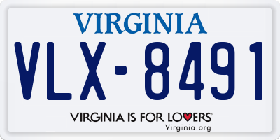VA license plate VLX8491