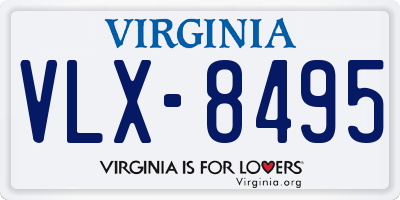 VA license plate VLX8495