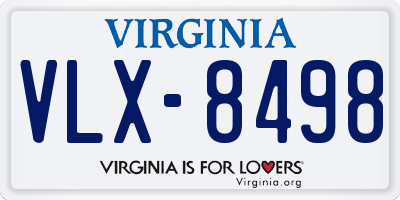 VA license plate VLX8498