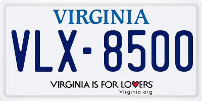 VA license plate VLX8500