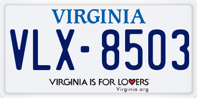 VA license plate VLX8503