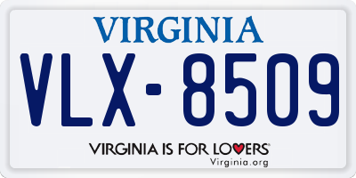 VA license plate VLX8509