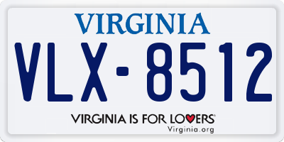 VA license plate VLX8512