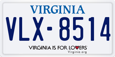 VA license plate VLX8514