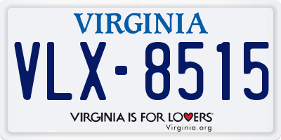 VA license plate VLX8515
