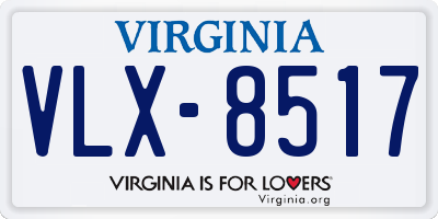 VA license plate VLX8517