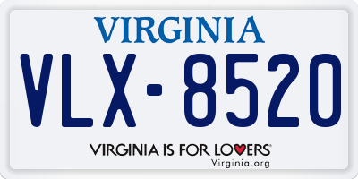 VA license plate VLX8520