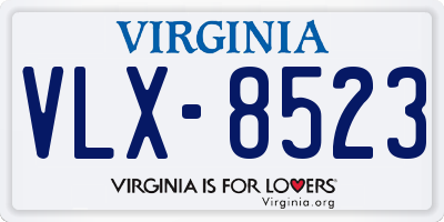 VA license plate VLX8523