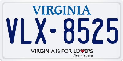 VA license plate VLX8525