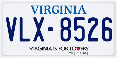 VA license plate VLX8526