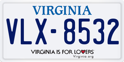 VA license plate VLX8532