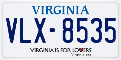 VA license plate VLX8535