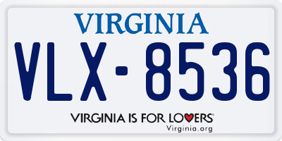 VA license plate VLX8536