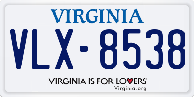 VA license plate VLX8538