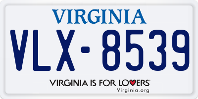 VA license plate VLX8539