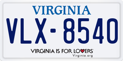 VA license plate VLX8540