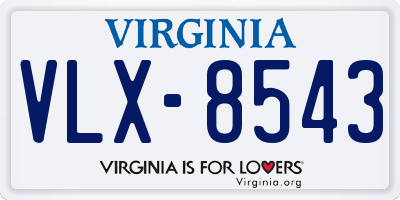 VA license plate VLX8543