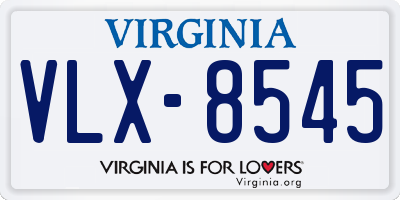 VA license plate VLX8545