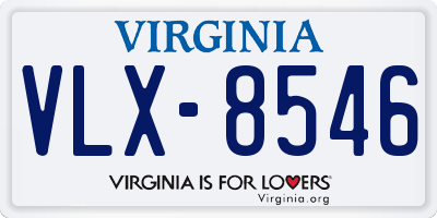 VA license plate VLX8546