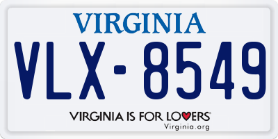 VA license plate VLX8549