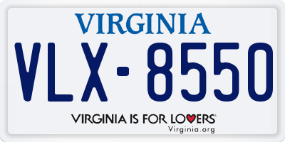 VA license plate VLX8550