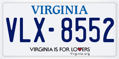 VA license plate VLX8552