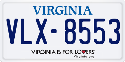 VA license plate VLX8553