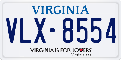 VA license plate VLX8554