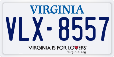 VA license plate VLX8557