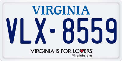 VA license plate VLX8559