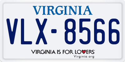 VA license plate VLX8566