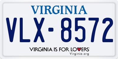 VA license plate VLX8572