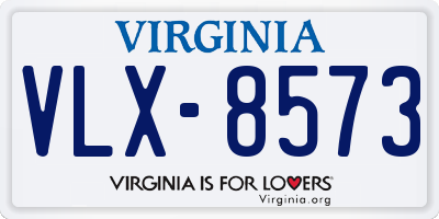 VA license plate VLX8573