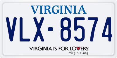 VA license plate VLX8574