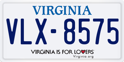 VA license plate VLX8575