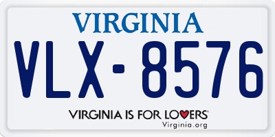 VA license plate VLX8576