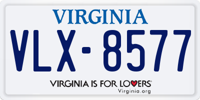 VA license plate VLX8577