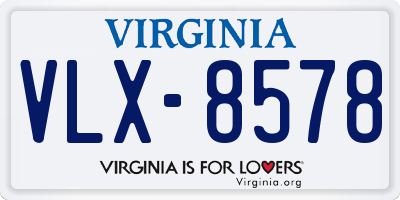 VA license plate VLX8578