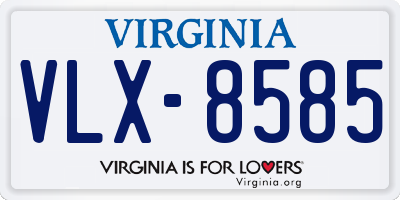 VA license plate VLX8585