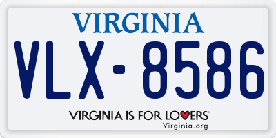 VA license plate VLX8586