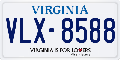 VA license plate VLX8588