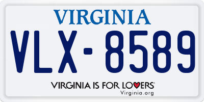 VA license plate VLX8589