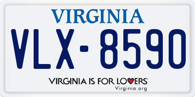 VA license plate VLX8590