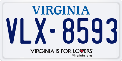 VA license plate VLX8593